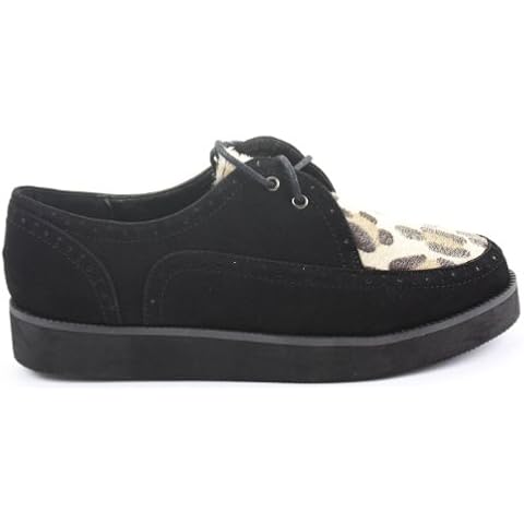Ladies Womens Girls Beetle Crushers Brothel Creepers Brogue Retro Funky Lace Flat Boots Wedge Heel Gothic Punk Shoes Size Cover