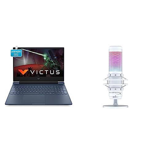 Image of HP Victus Gaming Laptop 12th Gen Intel Core i5-12450H 15.6 inch(39.6 cm) FHD IPS Gaming Laptop & Quadcast S White