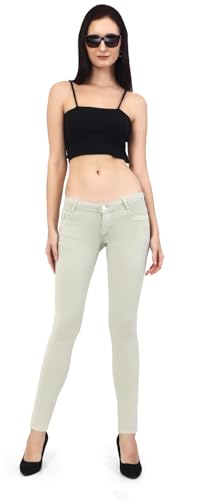 Image of TWGE - Women's Mid Rise Skinny Fit Jeans - Single Button, Stretchable Denim Pants - Ankle Length - Stylish Casual Wear