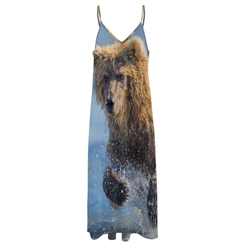 Robe longue d'été sans manches pour femme - Maxi col V décontractée