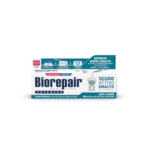 Biorepair, Dentifricio Advanced Scudo Attivo Smalto, Anti-Carie, 75 ml