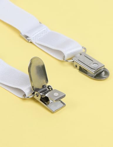 ohyeah White Lace Garter Belt for Thigh Highs Stockings Sexy Mesh Suspender 4-Strap Garter Belts Plus Size Garters Lingerie(Garter Sale Only) 8-10 - Thumbnail 3