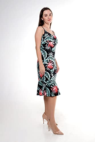 Image of Women's Hawaiian Mermaid Ruffle Dress Signature Prints | Mermaid Silhouette; Ruffle Hem; Soft Rayon Fabric; Signature Floral Prints; Resort Vacation Style