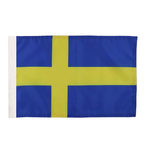 AZ FLAG - Drapeau Suède - 45x30 cm - Pavillon Suédois 100% Polyester Avec Fourreau Pour Hampe - 20g