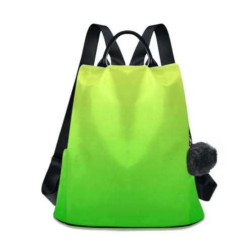 Sac à dos antivol jaune vert pour femme avec fermeture éclair de voyage sécurisée