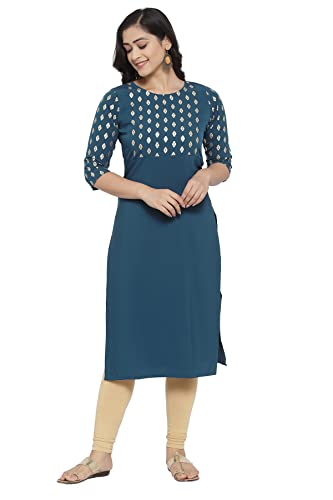 Image of ALC Creation Women's Crepe Printed Straight Kurti