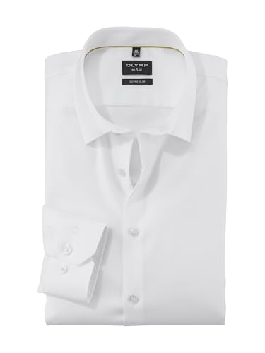 OLYMP Herren Oberhemd Langarm No.Six,Twill,super Slim,Urban Kent,Weiss 00,43