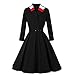 RKaixuni Robe de cocktail style rockabilly des années 1950 pour femme - Coupe vintage et évasée - Pour Halloween, Noël, Noir , L