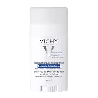 Vichy Aluminum Free Deodorant for Women &amp; Men, 24 Hour Odor Control with Vichy Volcanic Water. Hypoallergenic, Alcohol &amp; Paraben Free, Suitable for Sensitive Skin, Recommended by Dermatologists. 40mL
