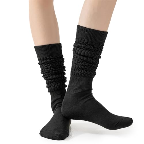 Image of Flydo Slouchy Socks for Women White Scrunch Slouch Boot Sock