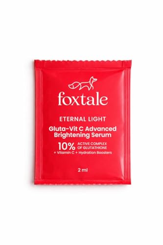 Image of Foxtale 10% Vitamin C-Glutathione Brightening Face Serum for Glowing Skin, Treats Dark Spots, Pigmentation & Dullness, Beginner & Sensitive Skin Friendly | All Skin Types | Women & Men | 2ml