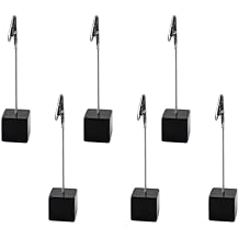 6Pcs Place Card Holder, Memo Clip Holders Stand with Alligator Clasp, Name Place Card Holder Table Number Holder for Office Menu Wedding Party Events Decoration Black