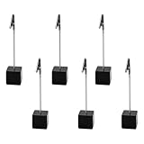 6Pcs Place Card Holder, Memo Clip Holders Stand with Alligator Clasp, Name Place Card Holder Table Number Holder for Office Menu Wedding Party Events Decoration (Black)