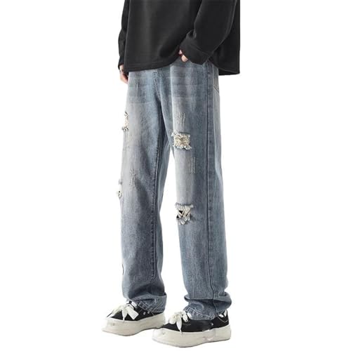 Blue Jeans Men's Autumn Loose Straight American Long Pants