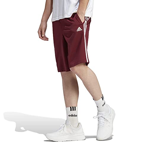 Adidas Men's Size Essentials Warm-Up Tricot Regular 3-Stripes Shorts, Shadow Red, Large/Tall #TOP26