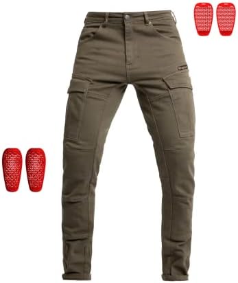 John Doe Defender Monolayer Cargo XTM Motorcycle Pants w Protectors Olive 33/34