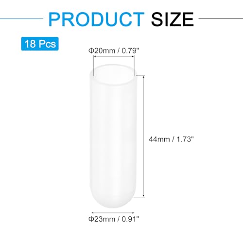 Image of uxcell 18Pcs Silicone End Caps, 20mm(25 /32 inch) ID 44mm(1-3 /4 inch) Height Round Rubber Elastic Screw Thread Protectors Flexible Screw Bolt Covers Caps for Metal Tube Rod Bolt, Clear