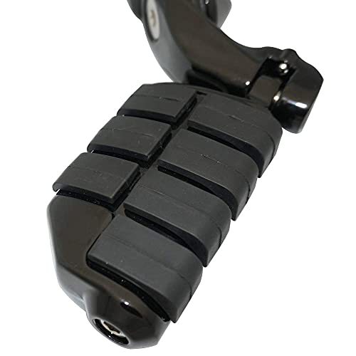 Fovplue 1.25" Highway Pegs,Motorcycle Short Angled Adjustable Highway Footpegs For Harley Touring Road King Road Glide Street Glide Electra Glide Softail Sportster With 1 1/4" Highway Black #TOP7