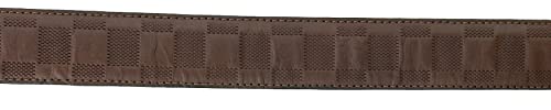 Pierre Cardin Brown Textured Checkered Classic Buckle Adjustable Adjustable Mens Belt-343