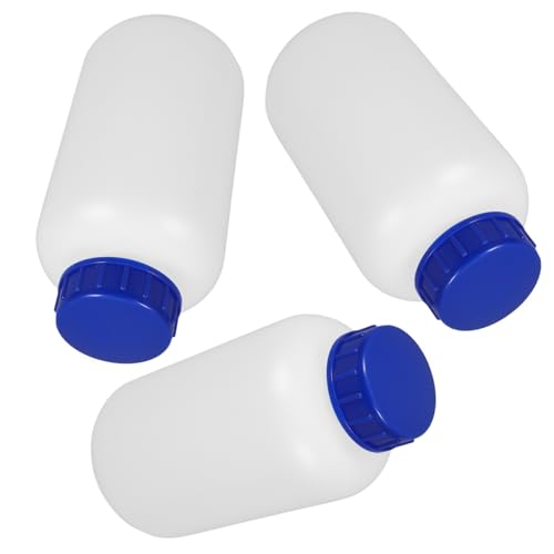 VILLFUL 3pcs Chemical Round Bottle Container Refillable Sample Bottles Pill Bottles Empty with Caps Cute Water Cup Syrup Jars Media Bottles Bpa Water Droppers Bin Bottle Outer Cover Hdpe
