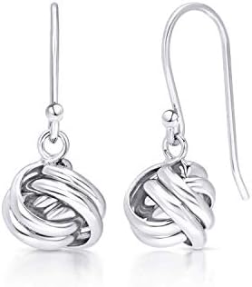 Beautiful Love Knot's Unbreakable and Eternal Bond Dangle Earrings with Never Rust 925 Sterling Silver Natural and Hypoallergenic Chain, For Women, For Girls and For Teens w Free Breathtaking Gift Box