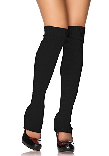 Leg Avenue womens Cozy Knit Footless Leg Warmers Black One Size