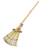 BESPORTBLE Bamboo Garden Rake: Small Yard Rake for Sandboxes and Landscaping Outdoor Durable Eco-Friendly Tool 19.7 Inch
