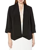 Kasper Plus-Size Drape Neck Cardigan-Style Blazer, Black, 14W