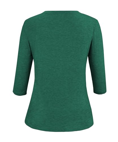 Image of JomeDesign Womens Tops 3 /4 Sleeve Shirts Round Neck Loose Casual Blouses Floral Print Tshirts