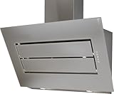 refsta VENTO PLASMA, Glas/Edelstahl, Plasma Filter, Dunstabzug, Design, Kopffrei Schräghaube, Touch Bedienung, 4 Stufen, LED, 773 m³/h (grau, 60cm)