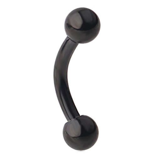 Ruifan Lot of 10 Eyebrow Piercing Jewelry Curved Barbell with Ball Kit Eyebrow Tragus Lip Ring 16g 6mm 8mm 10mm 12mm3