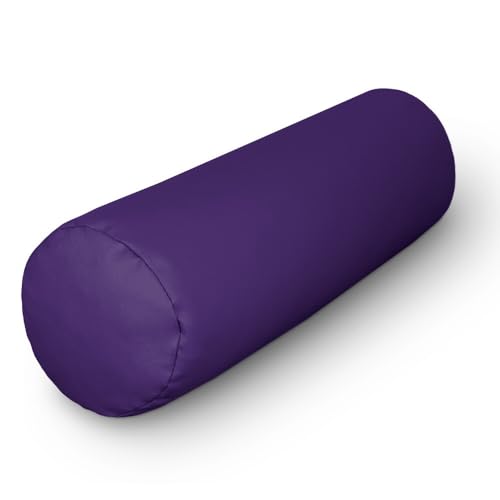 HAPPERS Cojín Cilíndrico de 50x15 en Polipiel Lila. Rollo Cervical para aliviar Dolor postural o Dormir