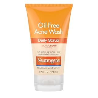 Neutrogena Oil-Free Acne Face Wash with 2% Salicylic Acid, Daily Exfoliating Scrub & Acne Treatment for Oily, Acne-Prone Skin, Clears Breakouts & Blackheads, 4.2 fl. oz