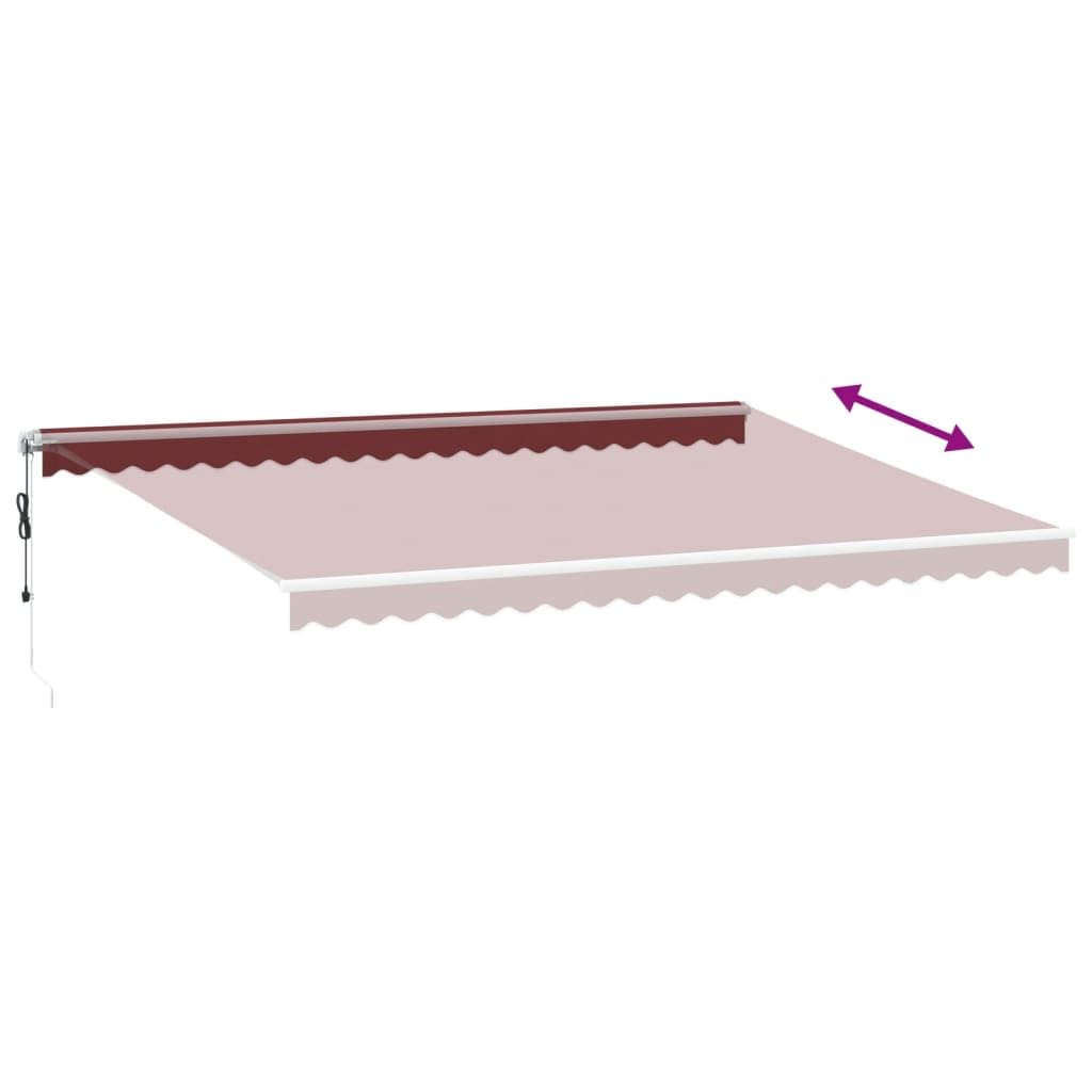 Festnight Store Banne Motorisé 5x3,5 Store banne Electrique avec Télécommande Auvent Rétractable à Bras Repliable pour Balcons Terrasse et Jardin-Bordeaux et blanc-500 x 350 cm