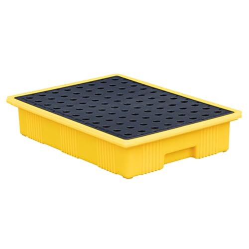 Plateforme de confinement des déversements en polyéthylène modulaire noir et jaune