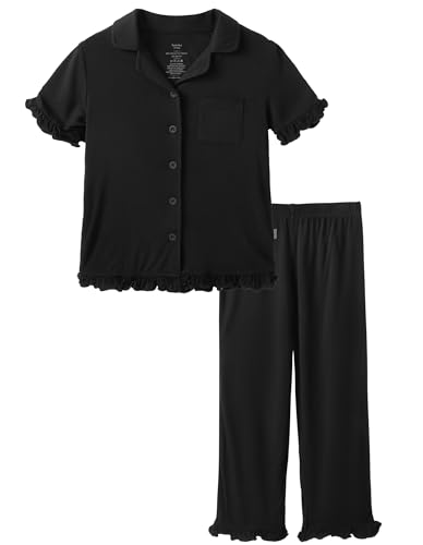Kid's Pajama Set 2 Piece Kids Toddler Pjs Sets Button Down Sleepwear Viscose from Bamboo Clothes 4-10Y