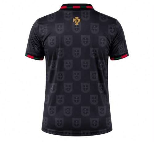 Image of Men's Black Polo Football Jersey | Quick Dry Polyester Sports Polo T-Shirt | Collared Half Sleeve Athletic Training Tee for Football, Gym, Running, Workout, Cricket & Casual