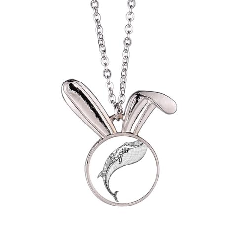 Collier lapin Art déco Blue Whale cadeau d'anniversaire original pour elle