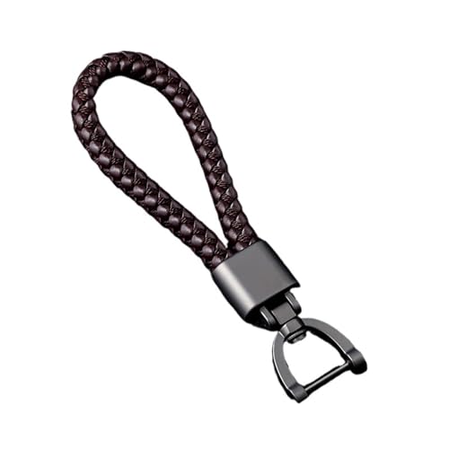 Porte-clés voiture rotatif anti-perte avec boucle fer à cheval et lanière solide