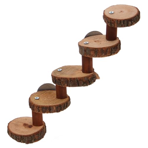 FONDOTIN セキセイインコ用はしごおもちゃ 木製 ハムスター用 クライミングラダー トレーニング用 小型ペットケージアクセサリー