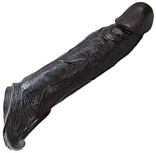 2026 New Bigger 9 inch New Soft Realistic Sleeve Extender Sheath for Men Reusable Male Enhancement Extension Sleeve Black Color