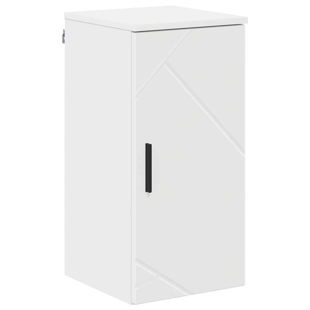 Mobile da bagno bianco moderno mobile mobile 30 x 31,5 x 61 cm, in legno e metallo, piccolo mobile da bagno con 2 ante e aste per piccoli bagni