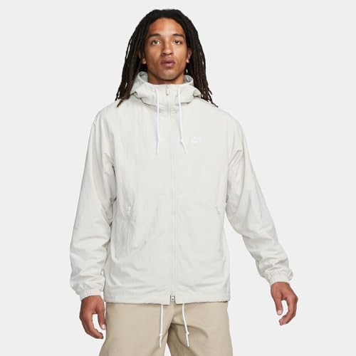 Nike Futura NSW Club Men's Full Zip Windbreaker Jacket, White Cream, Size L2