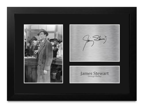 Foto firmada de James Stewart en It's a Wonderful Life cuadro A4 para cinéfilos