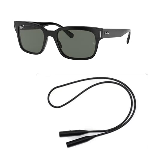 Ray-Ban RB2190 Sunglasses Bundle: RB 2190 JEFFREY 901/58 Jeffrey Black G-15 Green and Universal Anti-slip Silicone Leash2