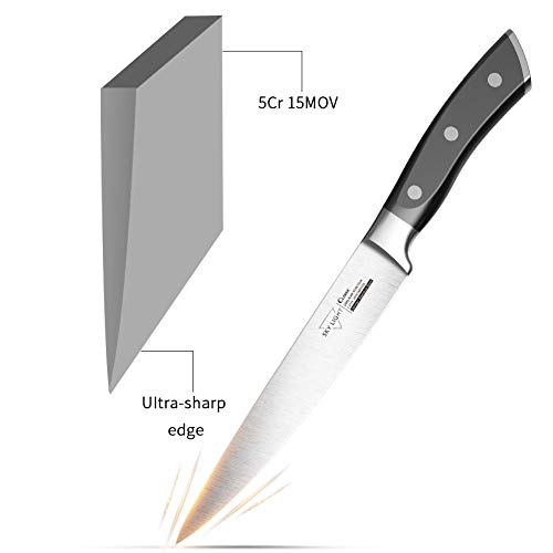 Utility Knife for Kitchen 6 Inch Chef Knife, German High Carbon Stainless Steel Kitchen Knives with Ergonomic Handle