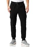 Southpole Herren Cargo Fleece Jogger Hose, Black, M