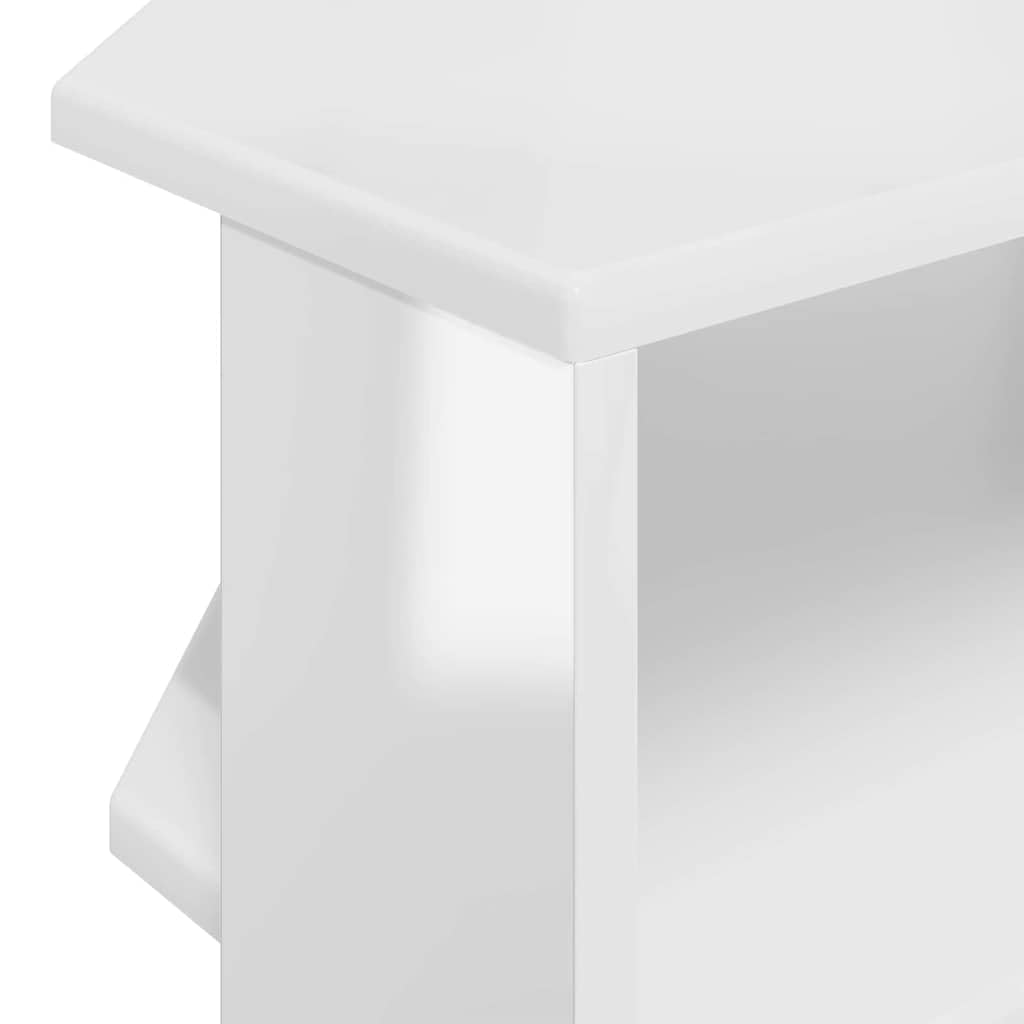 Mobile angolare per TV bianco lucido, 102 x 40,5 x 45 cm, in