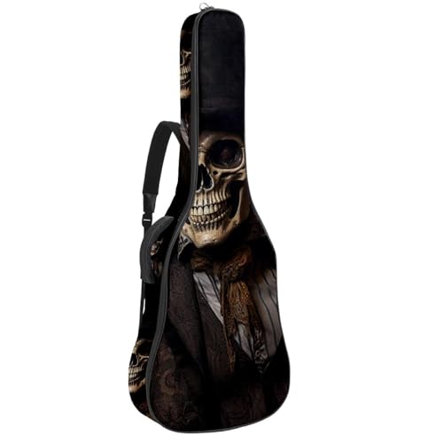 Sac de transport pour guitare acoustique étanche 42.9" avec poches motif crâne
