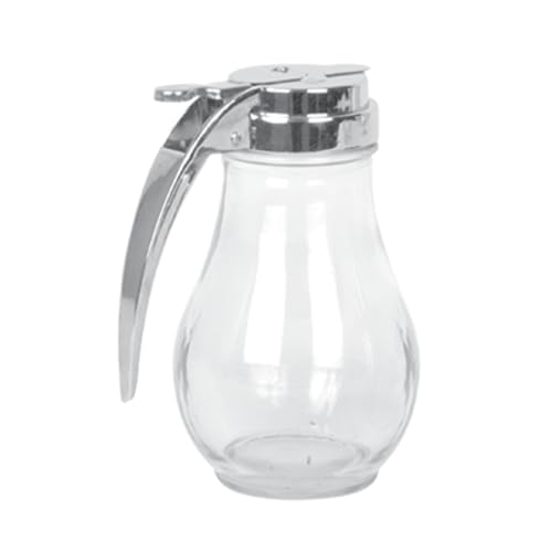 FSE GLTWSY014 Syrup Dispenser, 14 oz. Capacity, Open Handle, Dishwasher Safe, cast zinc top, Glass Base, Pack of 12